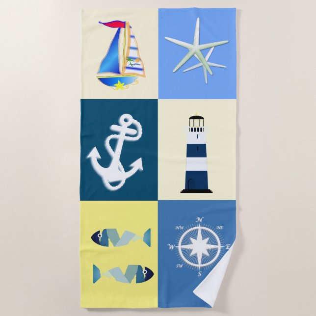 Nautic Charm Strandtuch (Vorderseite)