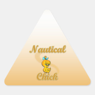 Nautic Chick Dreieckiger Aufkleber