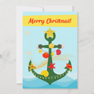 Nautic Christmas Anchor Feiertagskarte