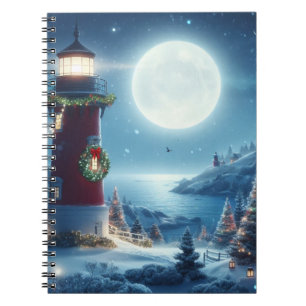 Nautic Christmas Leuchtturm Notizblock