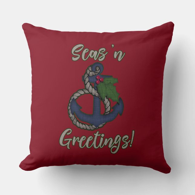 Nautic Christmas Pillow | Seas 'n Grüße Kissen (Vorderseite)