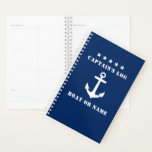 Nautic Classic Anchor 5 Sterne Captain's Log Navy Planer<br><div class="desc">Klassischer Nautical Anchor und 5 Sterne Captain's Log Navy Blue Day Planner.</div>