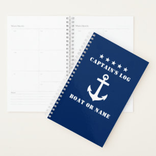 Nautic Classic Anchor 5 Sterne Captain's Log Navy Planer
