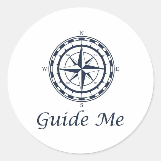 Nautic Comp Guide Me Cruise Yachting Runder Aufkleber (Vorderseite)