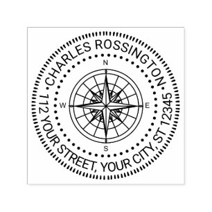 Nautic Compass Rose Nr. 4 Name Rücksendeadresse Permastempel