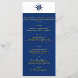 Nautic Compass Yellow Wedding Menu Menükarte