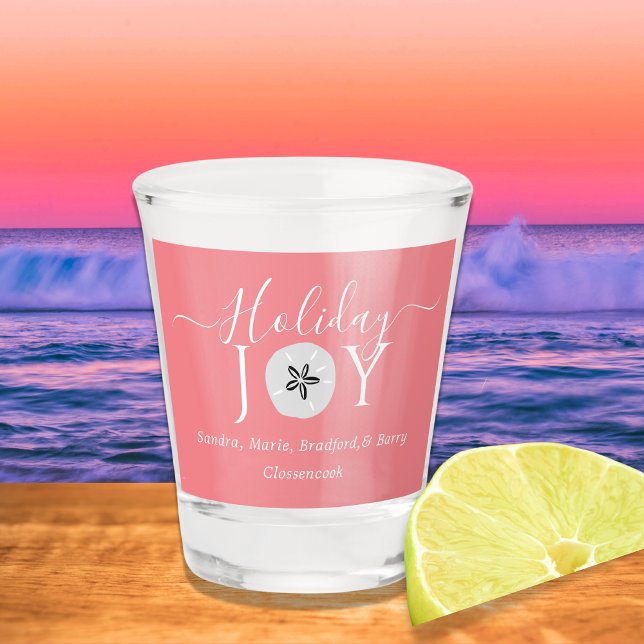Nautic Coral Pink Joy Sand Dollar Shot Glass Schnapsglas (Von Creator hochgeladen)