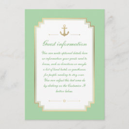 Nautic Custom Minze White Wedding Card Begleitkarte