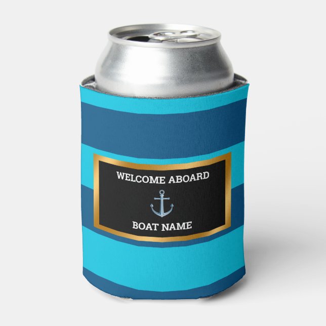 Nautic Customize Boat Name Anchor Navy Blue Dosenkühler (Kanne Vorderseite)