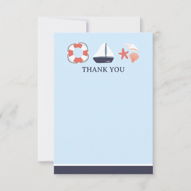 Nautic Dankeschön Flachkarte Dankeskarte (Vorderseite)
