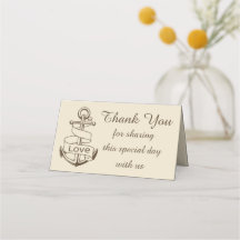 Nautic Dankeschön Ship Anchor Brown Wedding Liebe