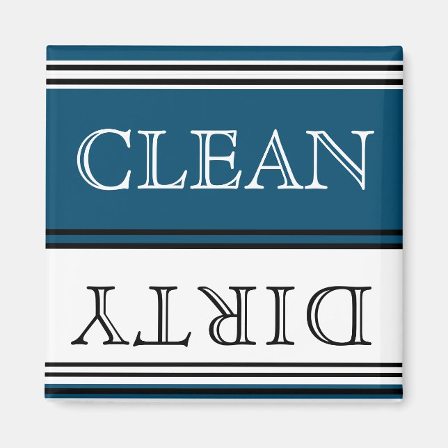 Nautic Dark Aquamarin Blue Disshwasher Dirty Clean Magnet (Vorne)