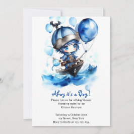 Nautic Dreams Enthüllt: Boy Baby Shower Einladung
