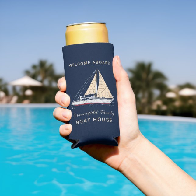 Nautic Family Wiedersehen Boat House Segeln Custom Selters Dosenkühler (In Situ Pool)