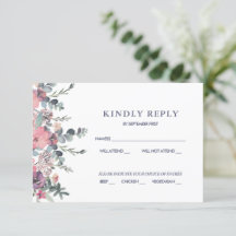 Nautic Floral Anchor Wedding RSVP