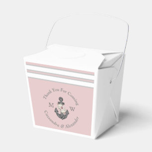 Nautic Floral Anchor White Blush Pink Rose Geschenkschachtel