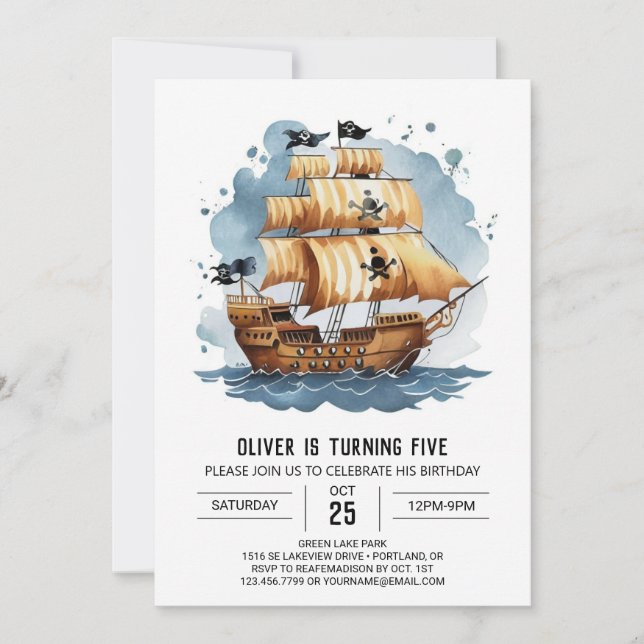 Nautic Fun Treasure Karte Pirate Geburtstag (Vorderseite)