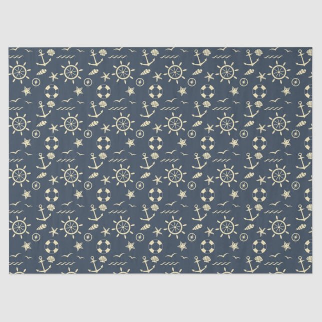 Nautic Gift Wrap Tissue Seidenpapier (Vorderseite)