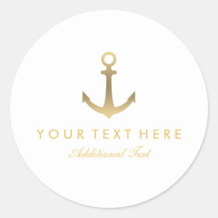 Nautic Gold Anchor Sticker