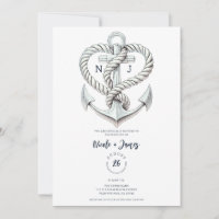 Nautic Heart Rope Anchor Coastal Wedding
