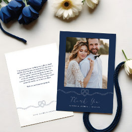 Nautic Heart Rope Navy & White Foto Vielen Dank Dankeskarte