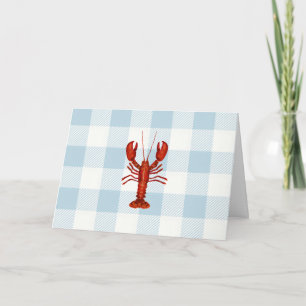 Nautic Humster Blue Gingham Pattern Karte