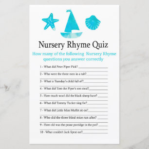 Nautic Kinderzimmer Rhyme Quiz Babydusche