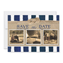 Nautic Knot Burlap Wasserfarbe Save the Date