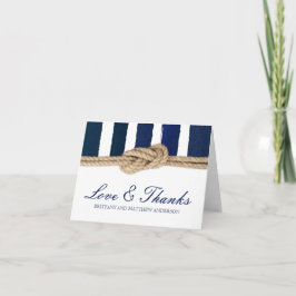 Nautic Knot Watercolor Navy Streifen Danke