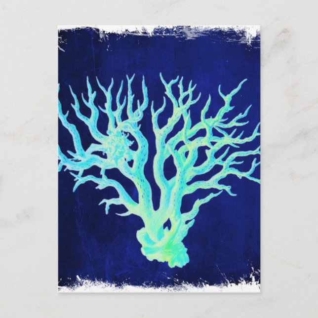 Nautic Küstenschiff Blue Coral Reef Postkarte (Vorderseite)