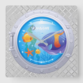 Nautic Large Clock Quadratische Wanduhr