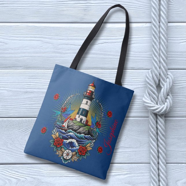 Nautic Lighthouse Blue Floral Red (Von Creator hochgeladen)