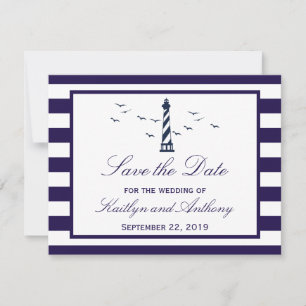 Nautic Lighthouse Wedding Save the Date Cards