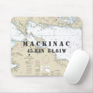 Nautic Mackinac Island MI Latitude Longitude Mousepad