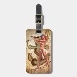 Nautic Map Beach Bikini Button Up Girl Sailor Gepäckanhänger