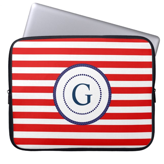 Nautic Mit Monogramm Laptop Case (Vorderseite)