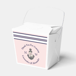 Nautic Mit Monogramm Pink Navy Blue Floral Anchor Geschenkschachtel