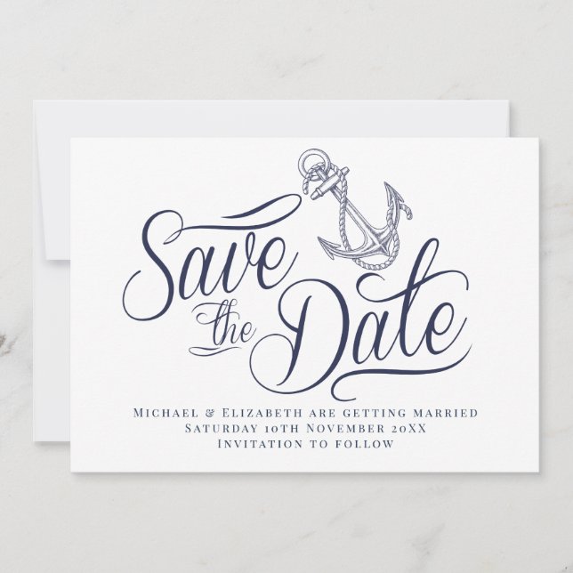 Nautic modern Save the Date Einladung (Vorderseite)