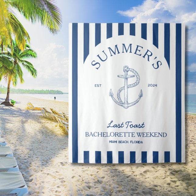 Nautic moderne Bachelorette Weekend Dekoration Wandteppich (Nautical modern Bachelorette Weekend Decor Tapestry)