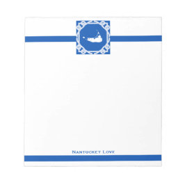 Nautic Nantucket Blue und White Notepad Notizblock
