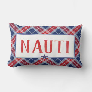 Nautic NAUTI Christmas Starfish Blue Red Kariert Lendenkissen