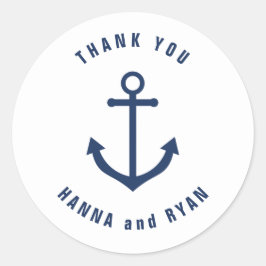 Nautic Navy Anchor Hochzeit danke Ihnen Stickers