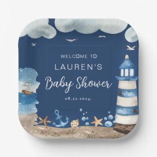 Nautic Navy Baby Shooting Paper Teller