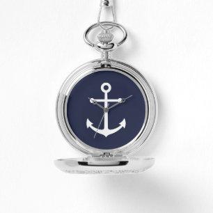 Nautic Navy Blue Anchor Armbanduhr