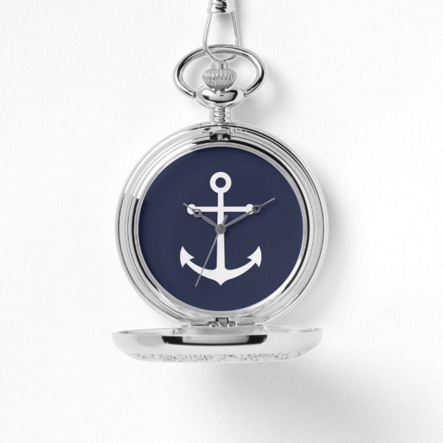 Nautic Navy Blue Anchor Armbanduhr (Vorderseite)