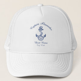 Nautic Navy Blue Anchor Coastal Mit Monogramm Tr Truckerkappe