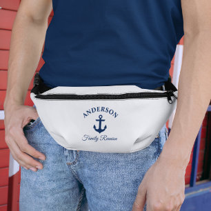 Nautic Navy Blue Anchor Family Wiedersehen Bauchtasche