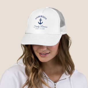 Nautic Navy Blue Anchor Family Wiedersehen Truckerkappe