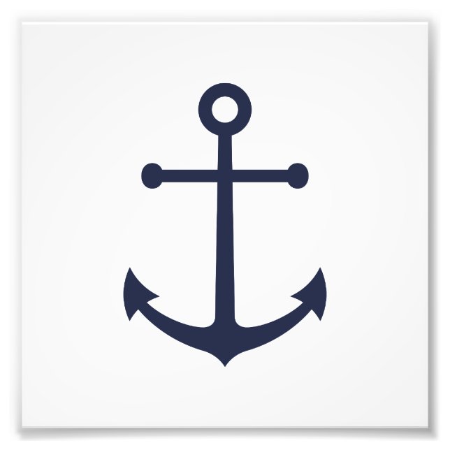 Nautic Navy Blue Anchor Fotodruck (Vorne)