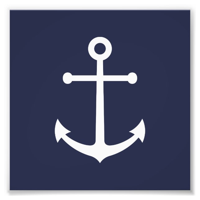 Nautic Navy Blue Anchor Fotodruck (Vorne)